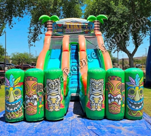 19' Dual Lane Tiki Island Water Slide Rental - Phoenix, Scottsdale, Chandler, Arizona